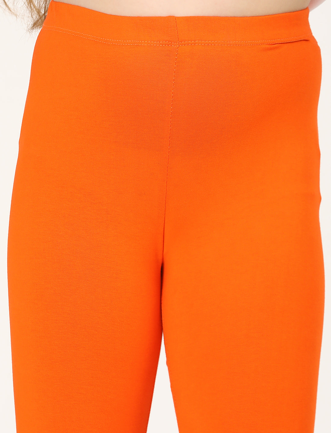 Zion girls 4 way Stretachable Cotton Lycra Ankle Length Leggings - Orange