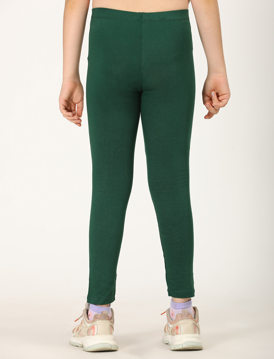Zion girls 4 way Stretachable Cotton Lycra Ankle Length Leggings - Green