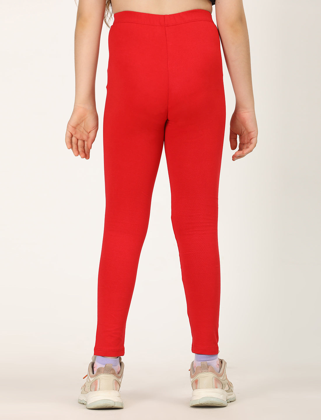 Zion girls 4 way Stretachable Cotton Lycra Ankle Length Leggings - Red