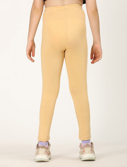 Zion girls 4 way Stretachable Cotton Lycra Ankle Length Leggings - Nude