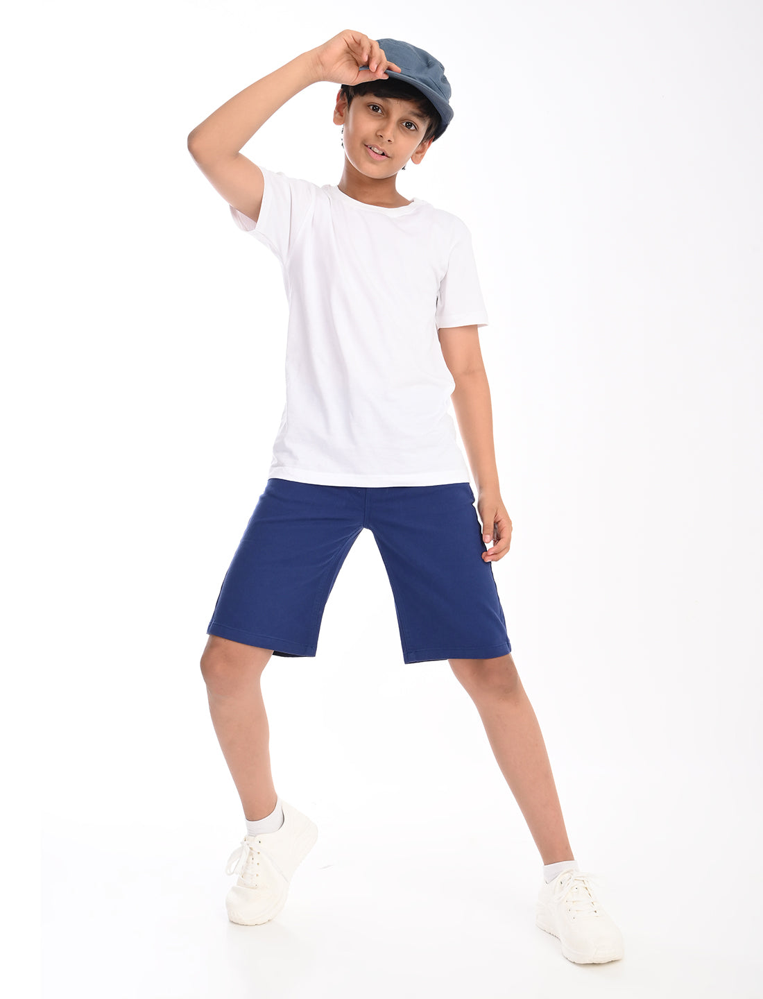 Zion Boys Cotton Bermuda Shorts Kneed Length - Blue