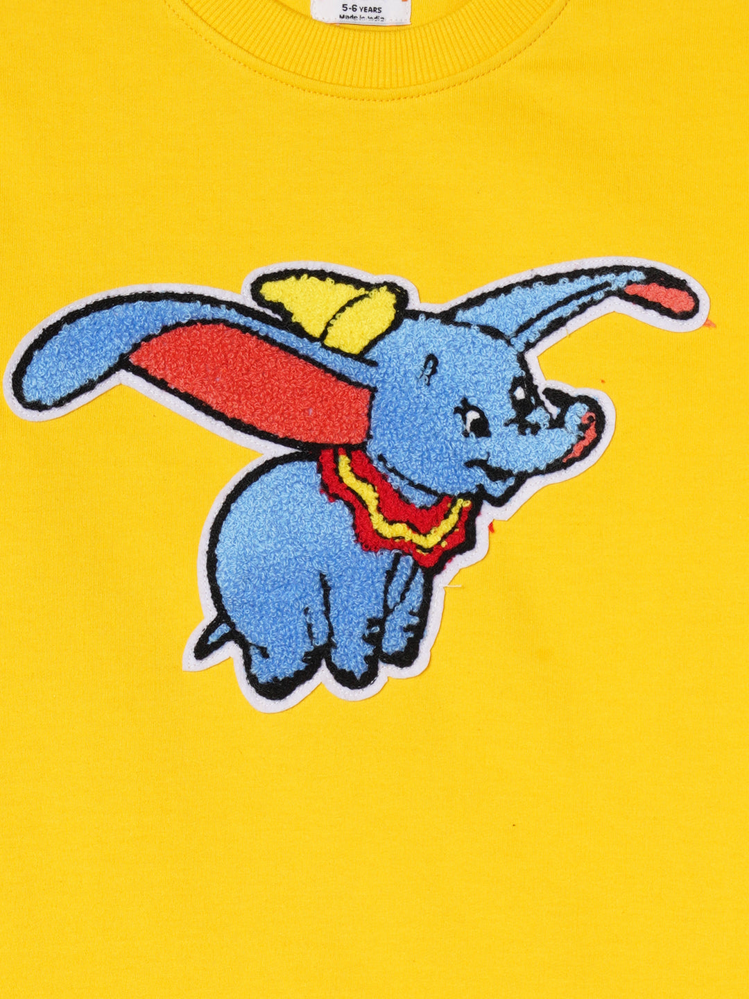 Zion Boys Sweatshirt with Cute Elephant in Terry Embroidery-Lt Yellow