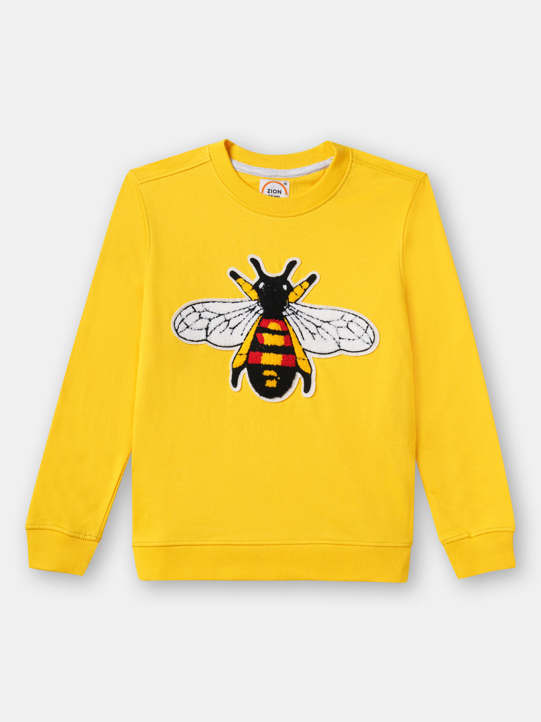 Zion Boys Sweatshirt with Terry Embroidery-Lt Yellow