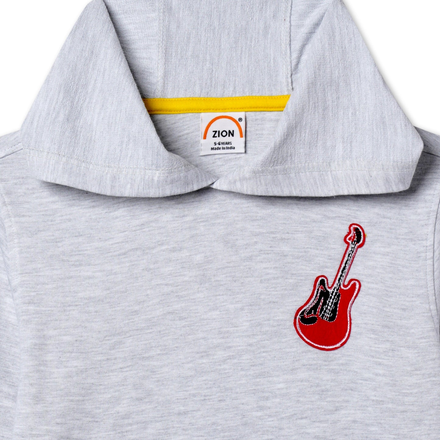 Zion Boys Hooded Sweatshirt with Guitar Applique.
