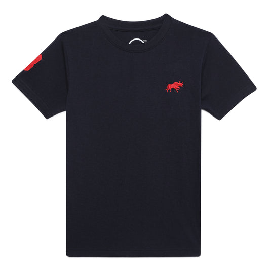 Zion Boys Crew Neck T shirt with Bull and Numeric embroidery Pack of 3