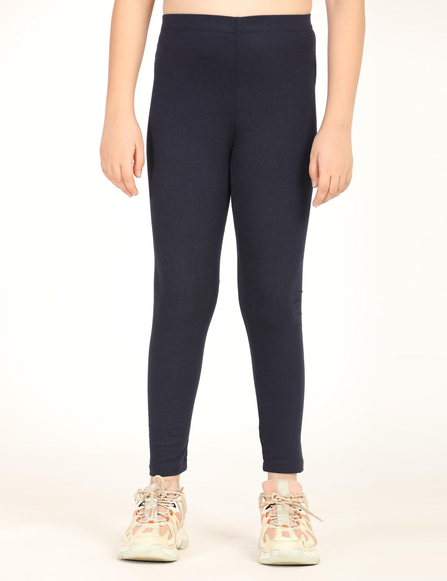 Zion girls 4 way Stretachable Cotton Lycra Ankle Length Leggings - Navy