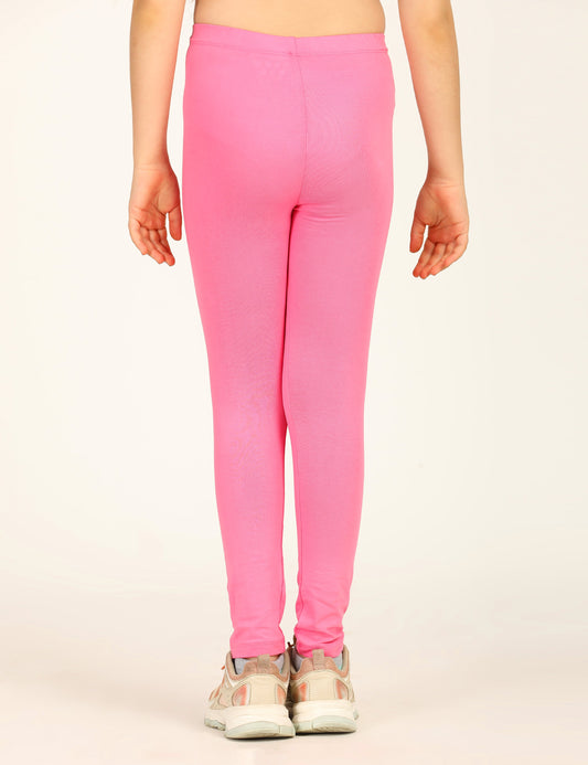Zion girls 4 way Stretachable Cotton Lycra Ankle Length Leggings - Pink