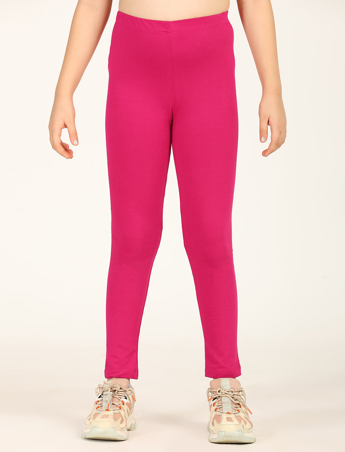 Zion girls 4 way Stretachable Cotton Lycra Ankle Length Leggings - Fuchsia