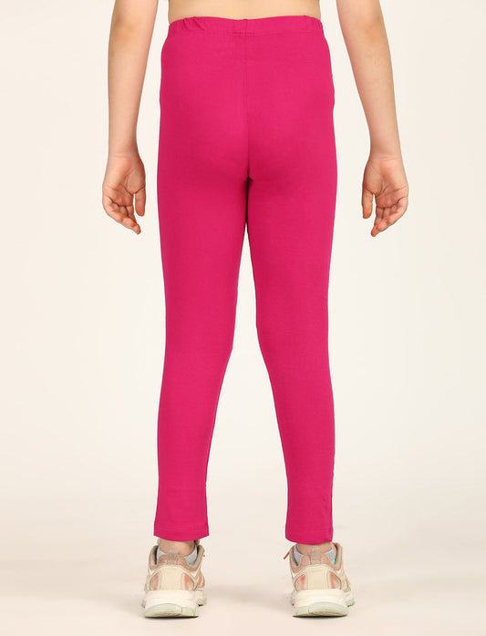 Zion girls 4 way Stretachable Cotton Lycra Ankle Length Leggings - Fuchsia