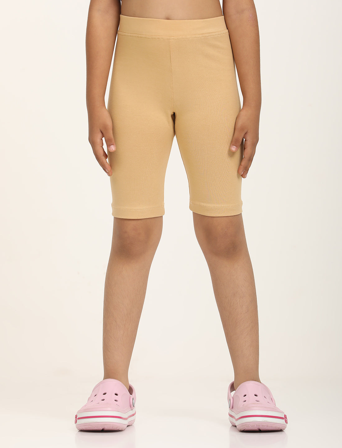 Zion Girls Tights - Thigh Length Knitted Shorts - 4 Way Stretchable - Nude