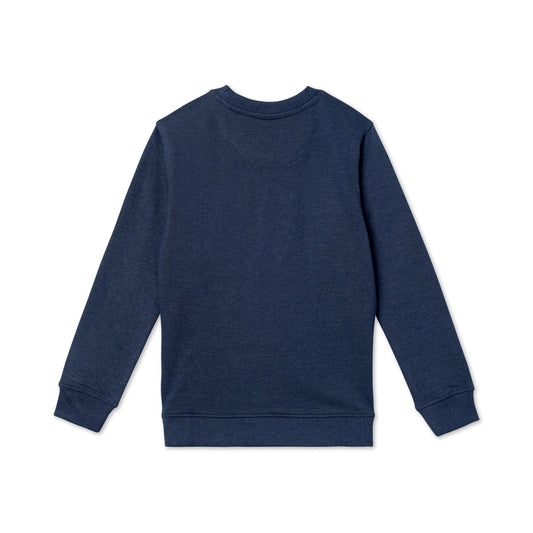 Zion Boys Sweatshirt with Applique Highlights-Navy Melange