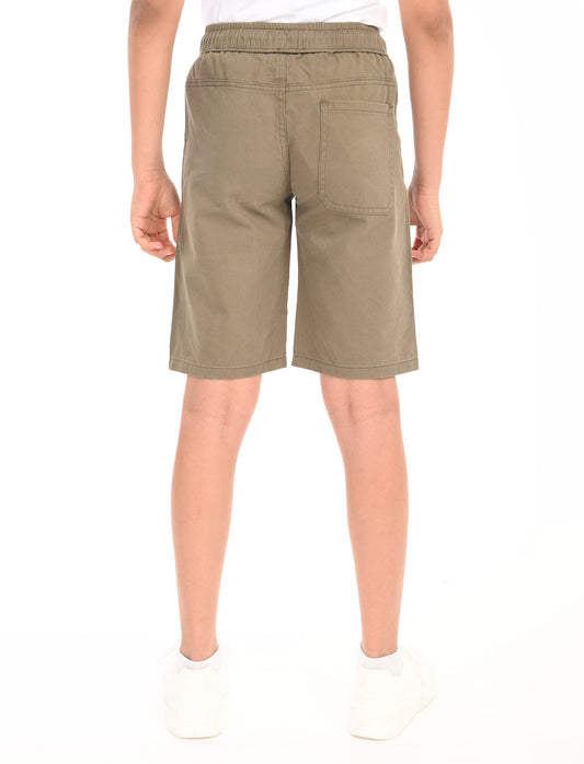 Zion Boys Cotton Bermuda Shorts Kneed Length - Olive