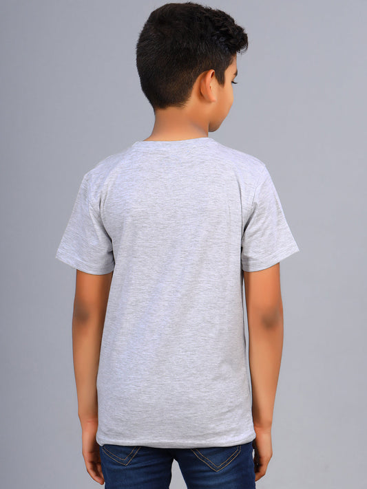 Zion Boys Graphic Print Crew Neck T shirt-White