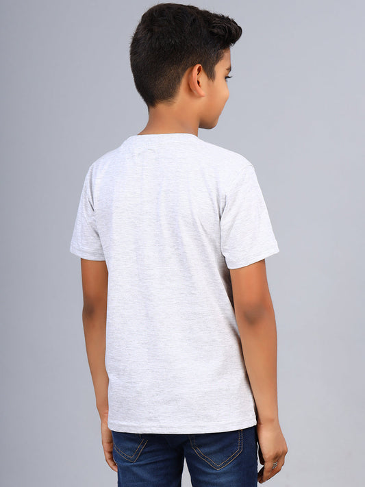 Zion Boys Graphic Printed Crew Neck T shirt-Turquoise