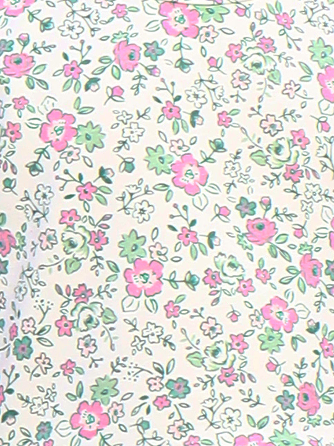 Zion Girls Floral Printed Fit and Flare Dress in Knit - Offwhite