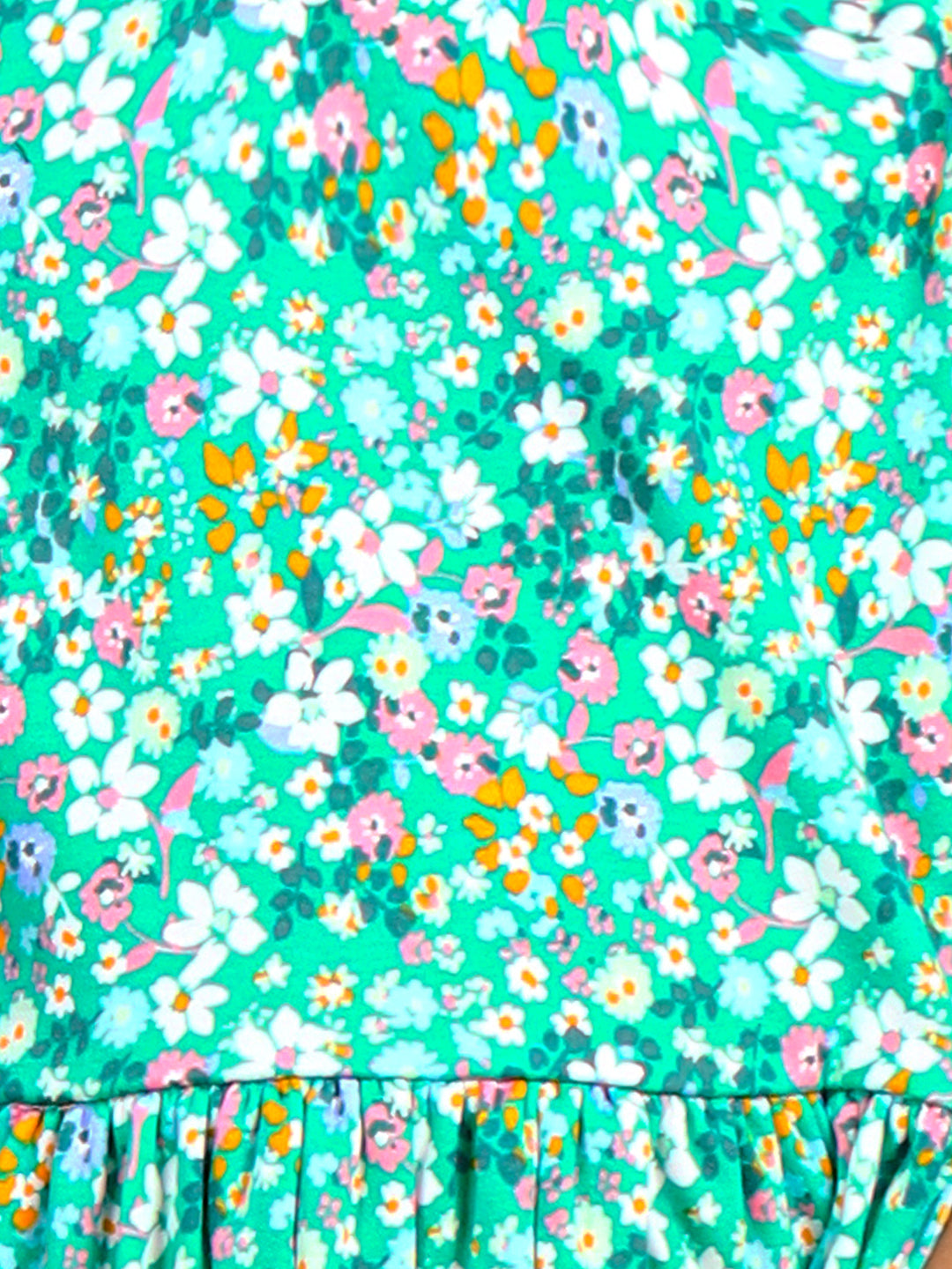 Zion Girls Printed Fit and Flare Dress in Knit - Green