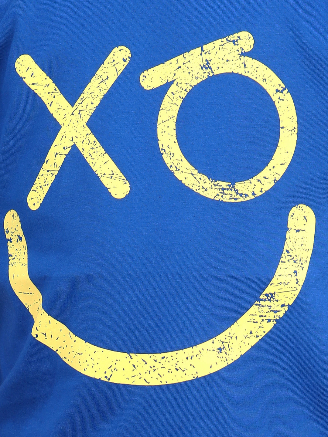 Zion Boys Crew Neck Tshirt in Smiley Print-Royal Blue