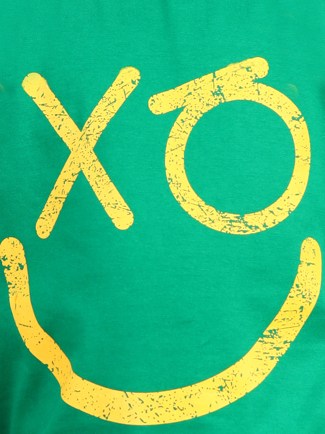 Zion Boys Crew Neck Tshirt in Smiley Print-Green