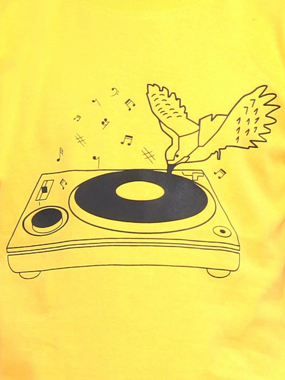 Zion Boys Crew Neck T shirt in Music System Print-Yellow