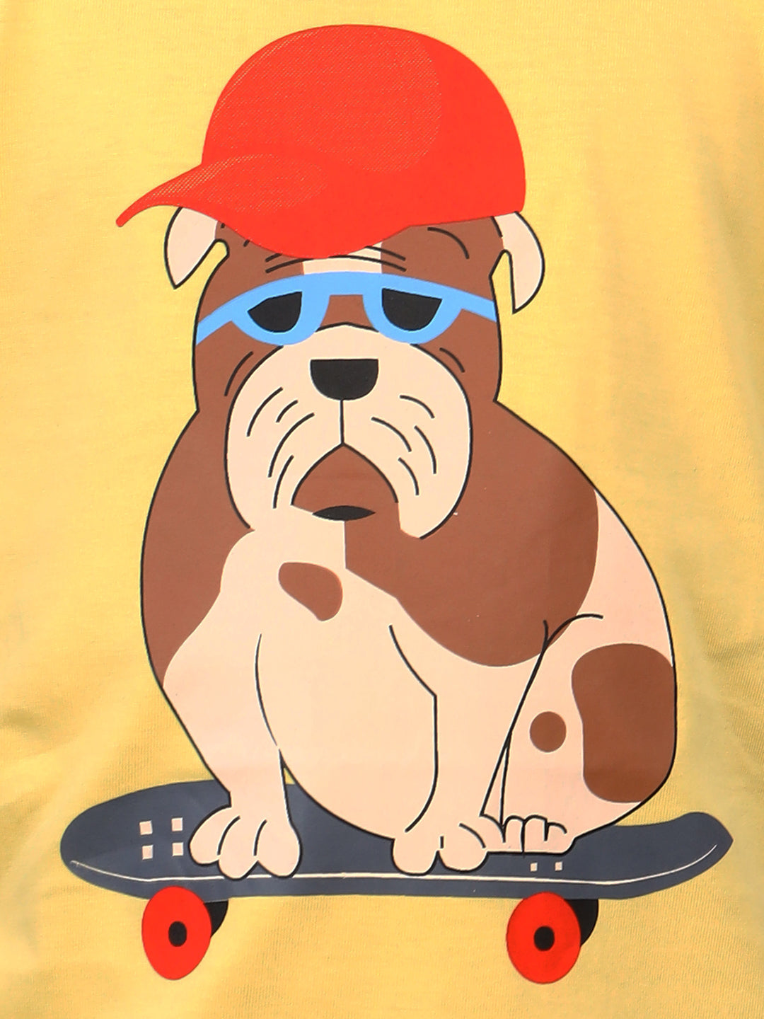 Zion Boys Crew Neck T shirt in Dog Print-Light Yellow