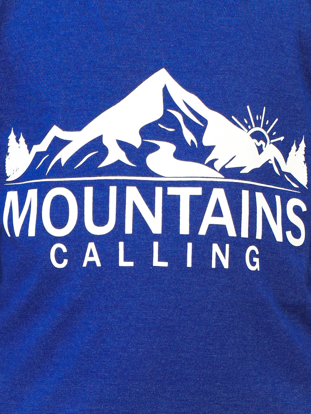 Zion Boys Crew Neck Tshirt in Mountain Print-Blue Melange