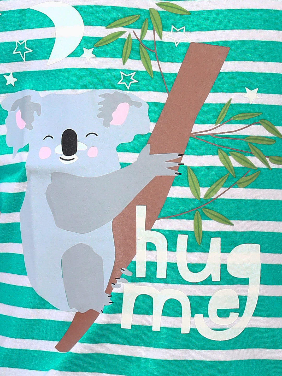 Zion Boys Koala Printed Crew Neck T shirt-Green