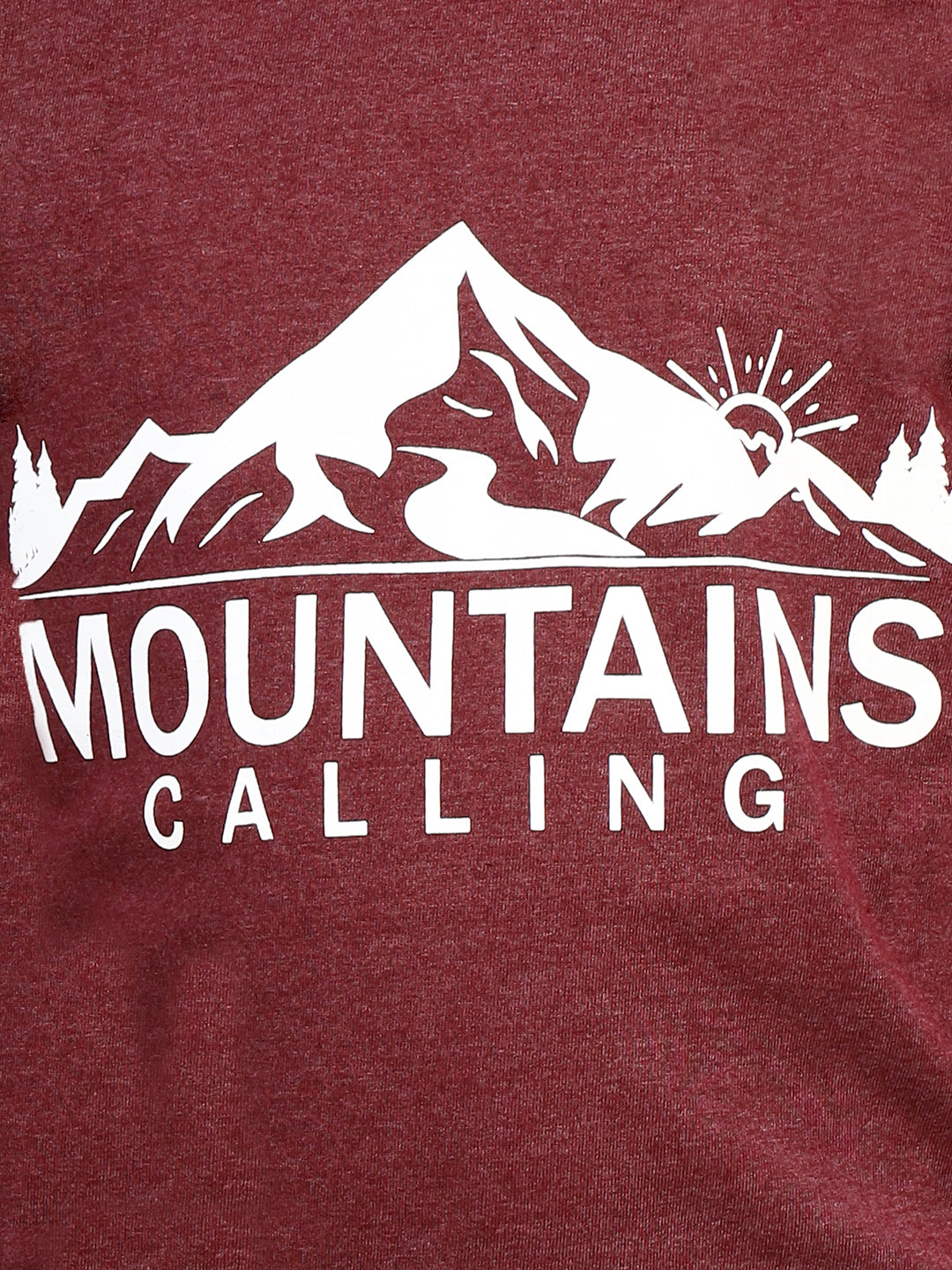 Zion Boys Crew Neck Tshirt in Mountain Print-Maroon