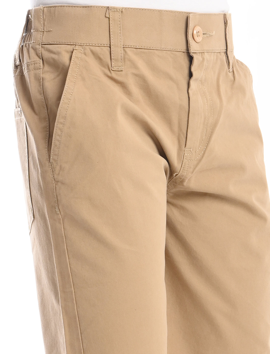 Zion Boys Cotton Camoflagued Military Printed Chino Shorts - Beige