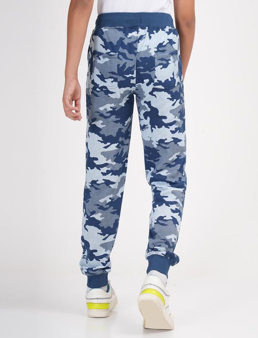Zion Boys Camo Print Track Pants-Lt Blue