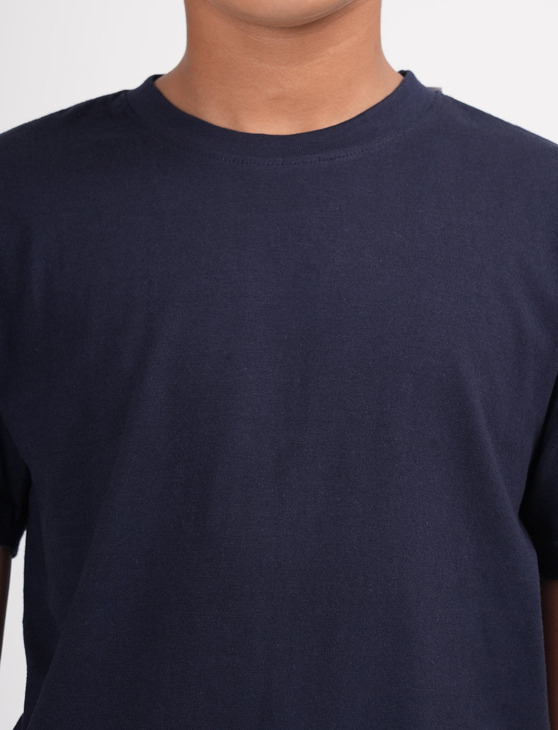 Zion Boys Solid Crew Neck T shirt-Navy