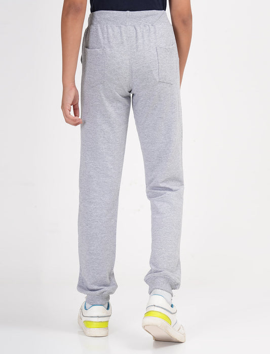 Zion Boys Solid Track Pants with Numeric Applique-Grey