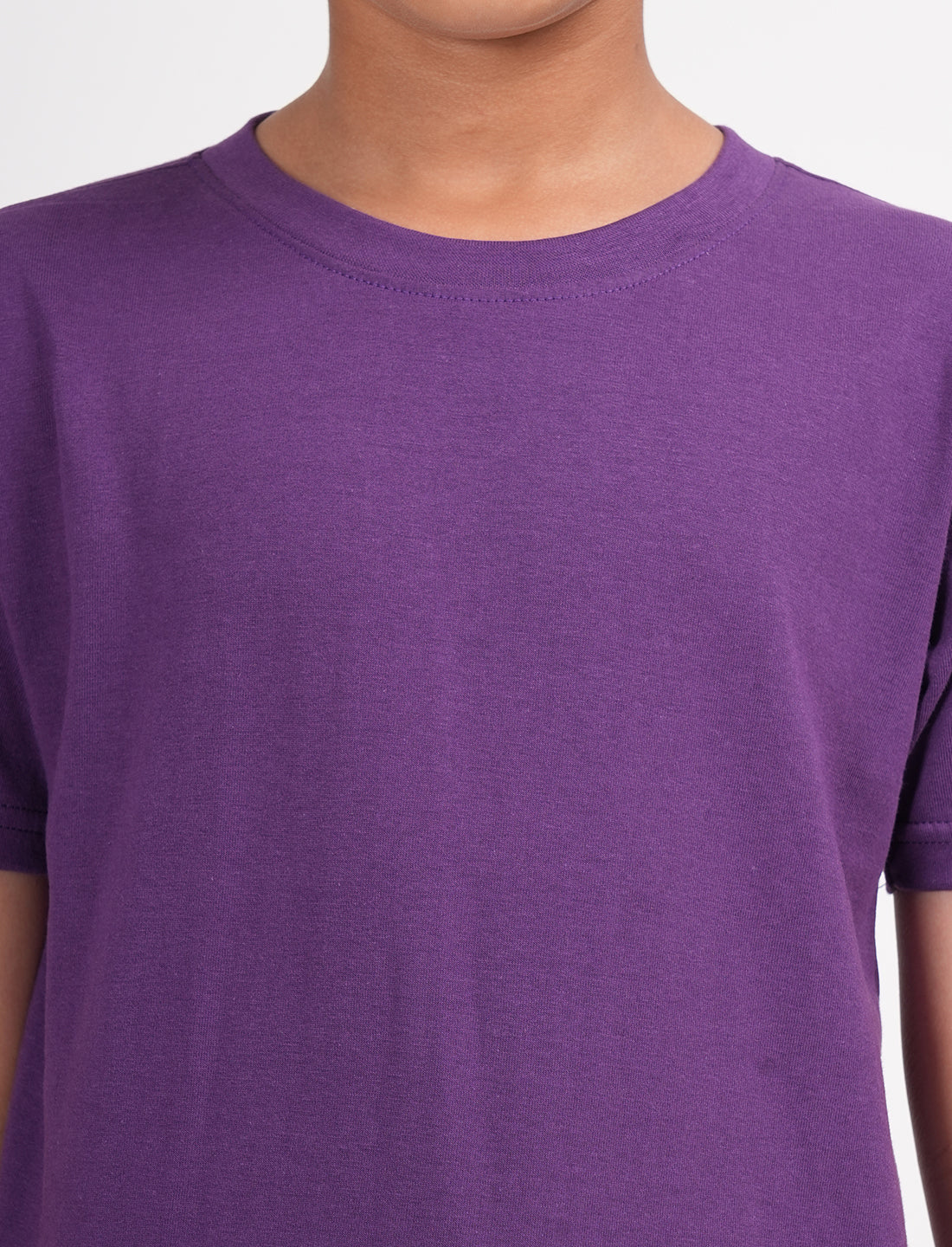Zion Boys Solid Crew Neck T shirt - Purple