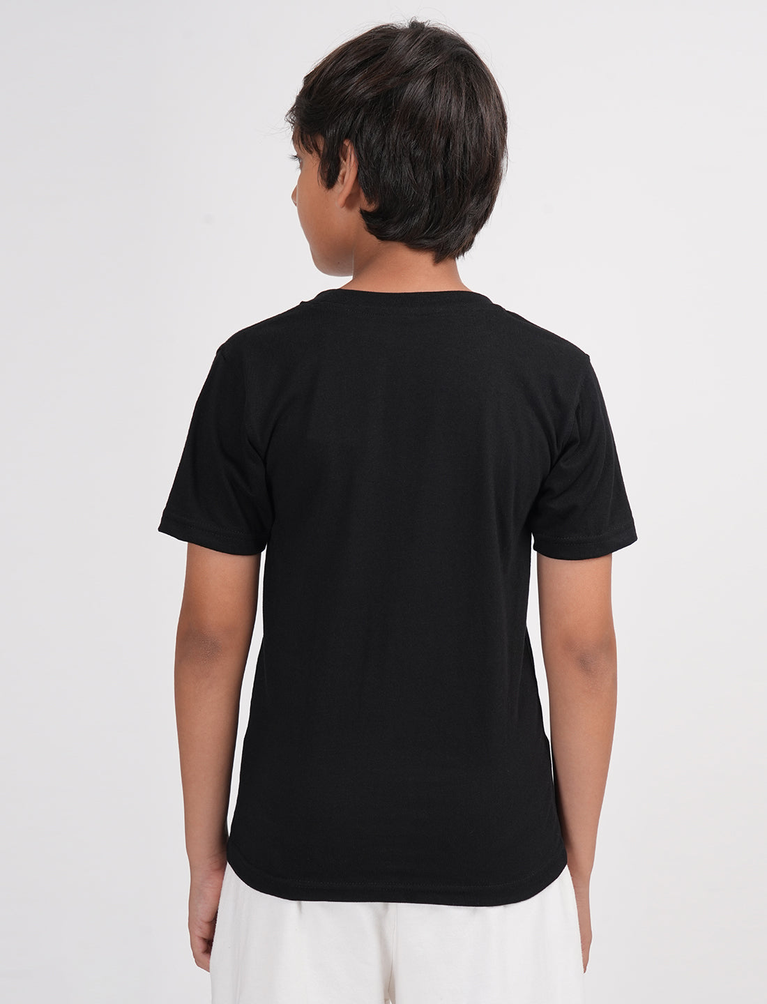 Zion Boys Solid Crew Neck T shirt - Black