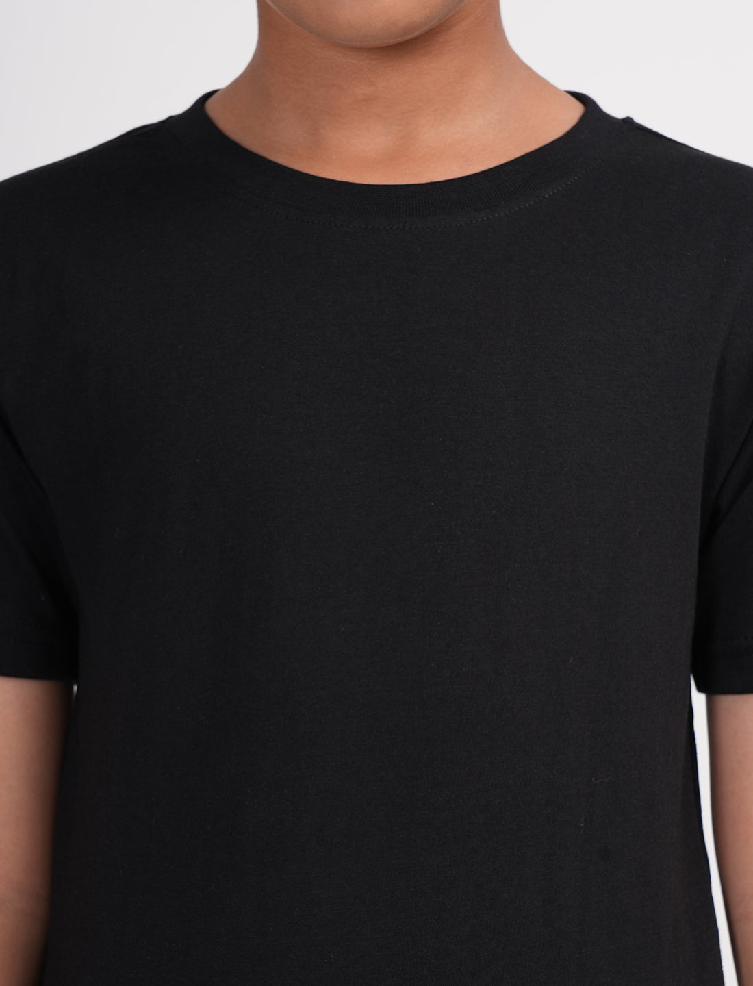 Zion Boys Solid Crew Neck T shirt - Black