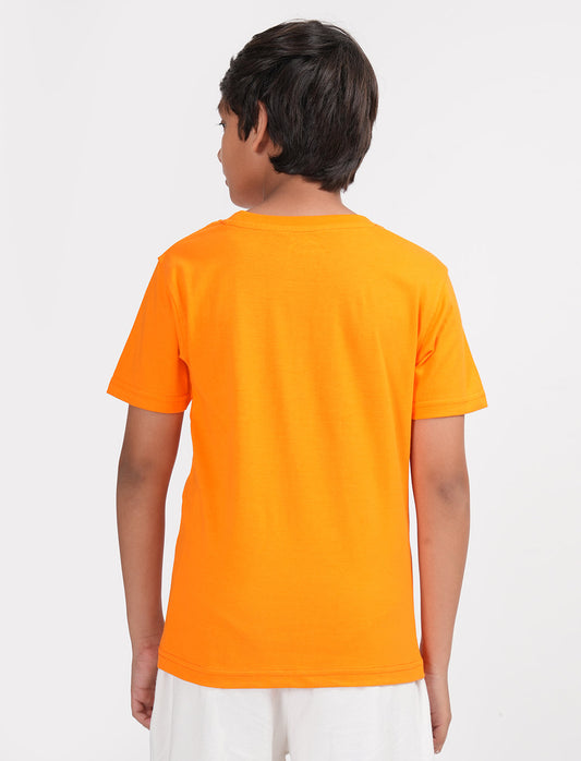 Zion Boys Solid Crew Neck T shirt - Orange