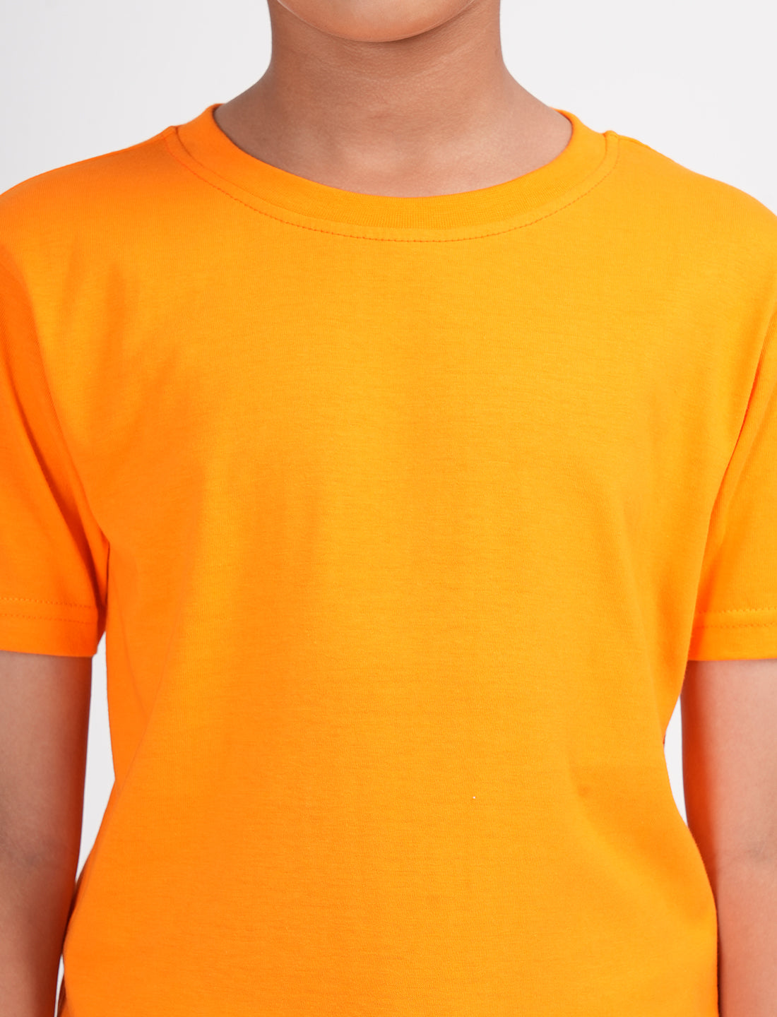 Zion Boys Solid Crew Neck T shirt - Orange