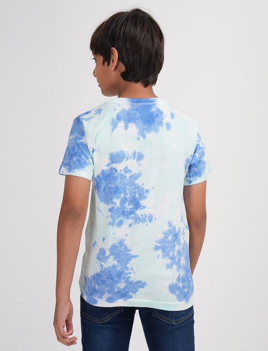 Zion Boys Half Sleeve T Shirt Tie & Dye - Blue
