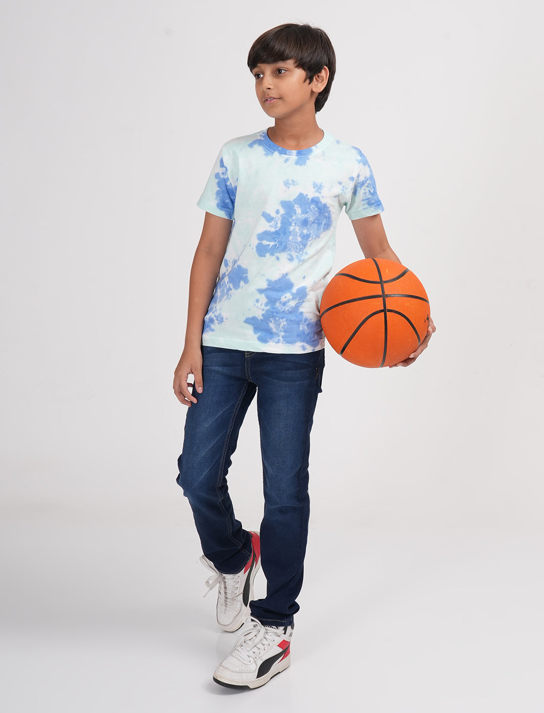 Zion Boys Half Sleeve T Shirt Tie & Dye - Blue