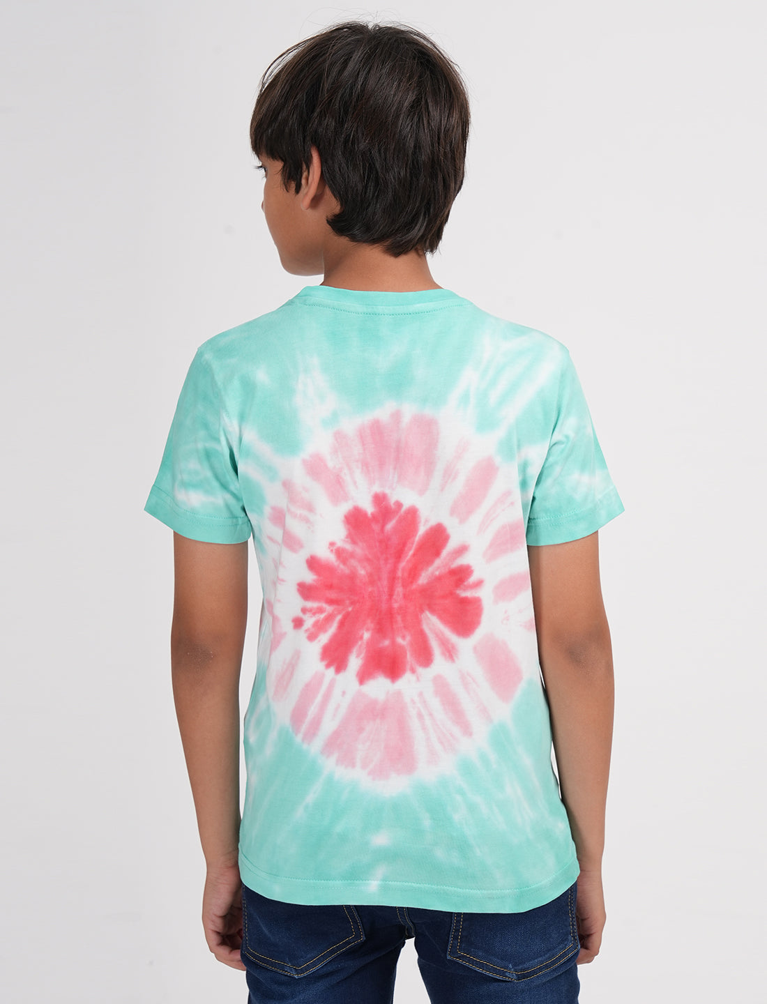 Zion Boys Half Sleeve T Shirt Tie & Dye - Green