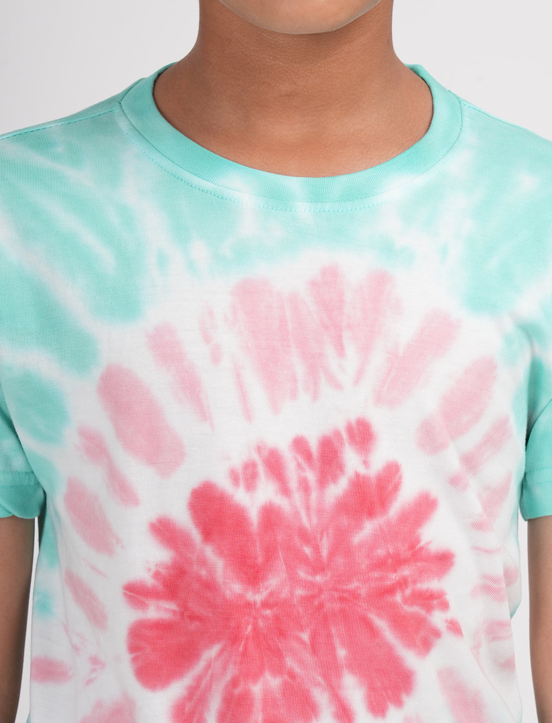 Zion Boys Half Sleeve T Shirt Tie & Dye - Green