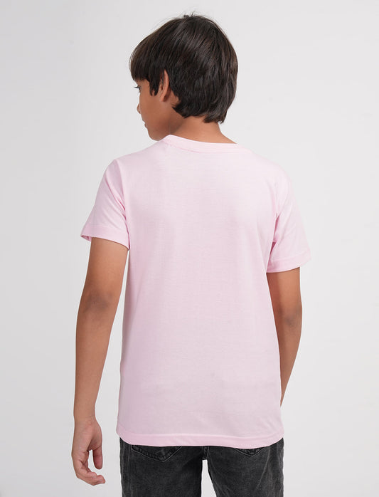 Zion Boys Half Sleeve Graphic Printed T Shirt - Peach