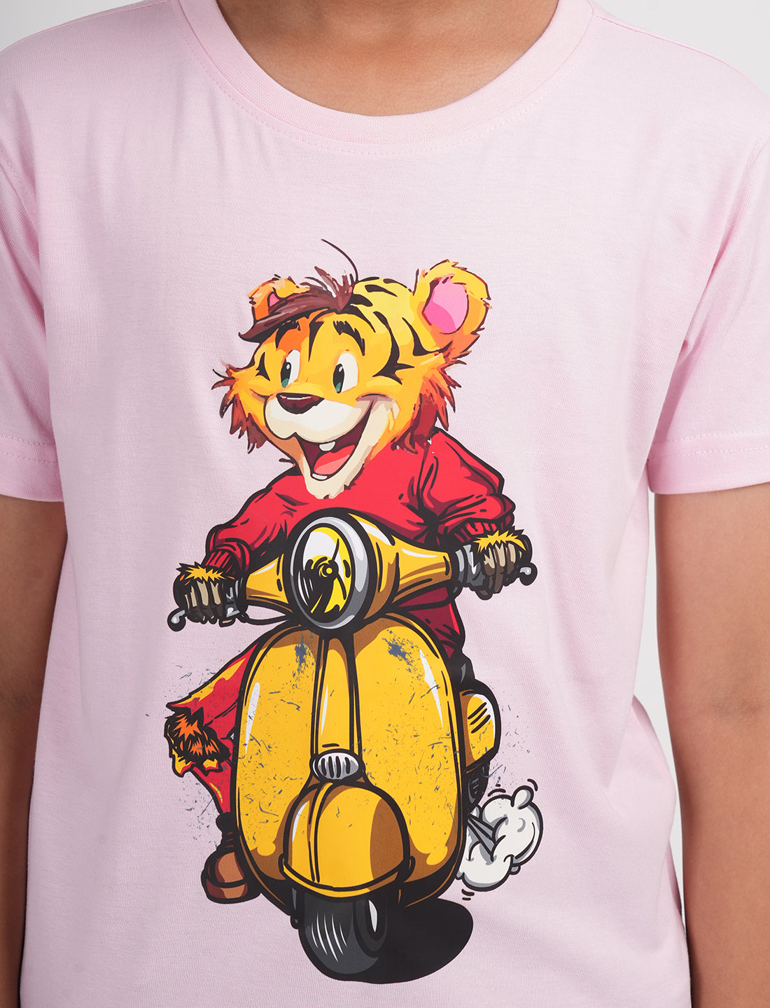 Zion Boys Half Sleeve Graphic Printed T Shirt - Peach
