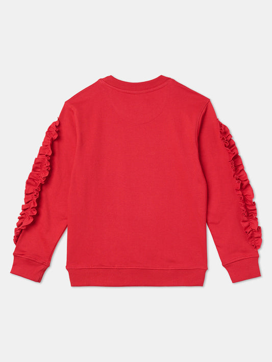 Zion Girls Cute Cat Sequinned Sweatshirt