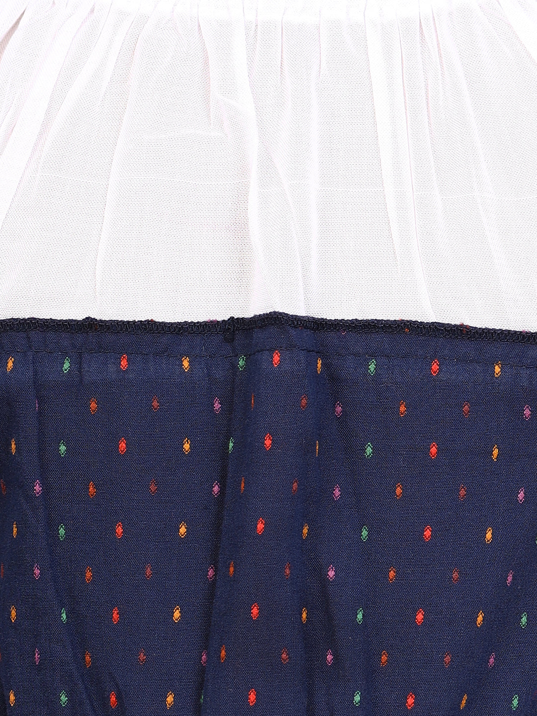 Zion Girls Printed Fit and Flare Dress with pleated bodice & Purse-Navy