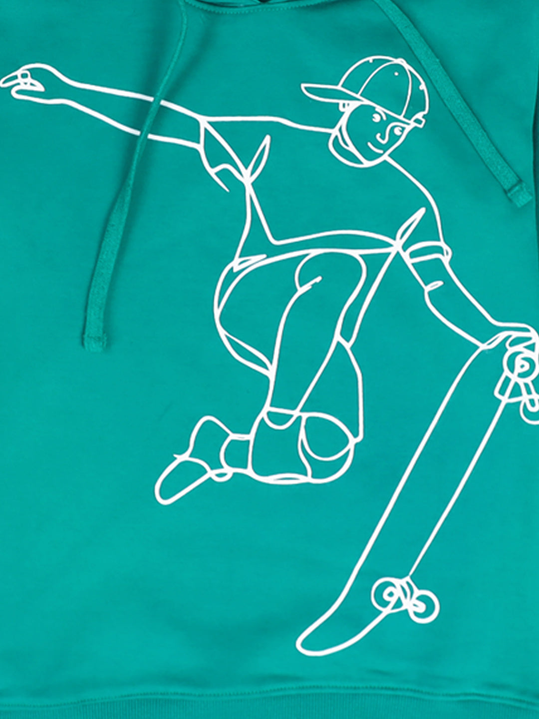 Zion Boys Hooded Sweatshirt with Skater Print Highlight-Green