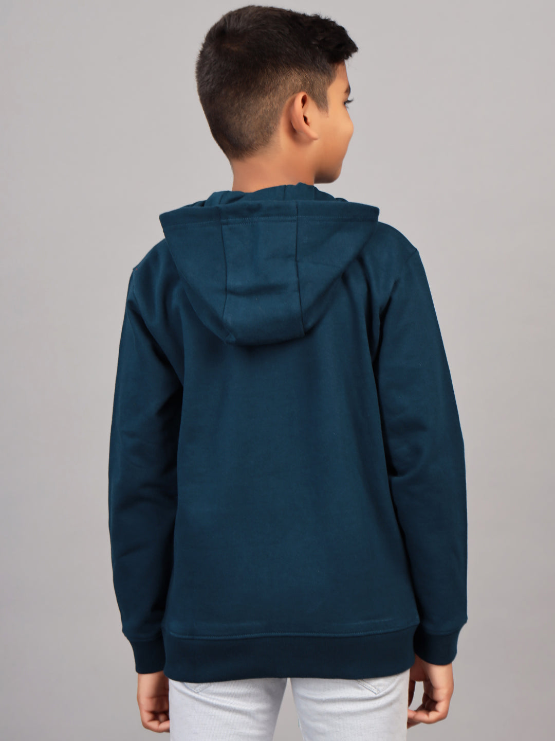 Zion Boys Hooded Sweatshirt with Xmas Print Highlights.-Blue