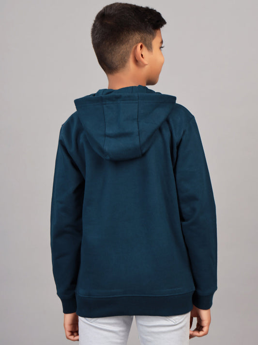 Zion Boys Hooded Sweatshirt with Xmas Print Highlights.-Blue
