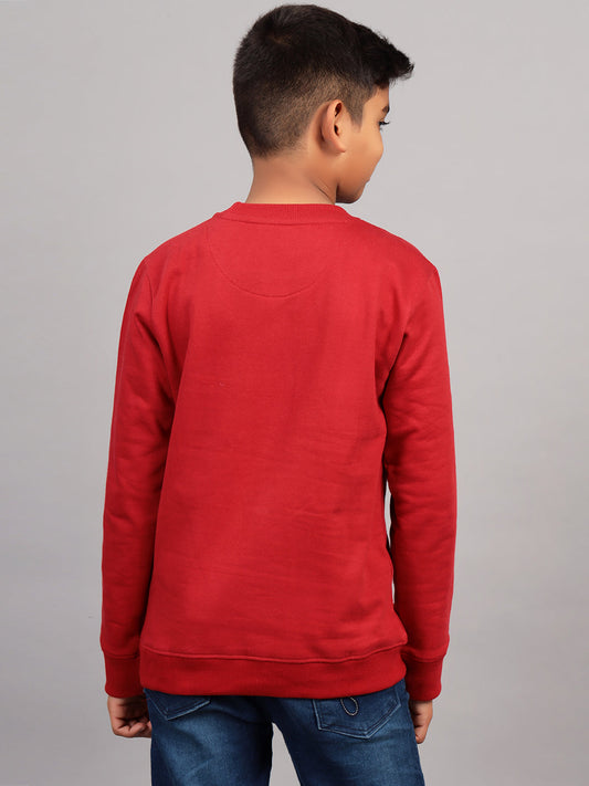 Zion Boys Athletic Sweatshirt with High Density Print Highlights-Red