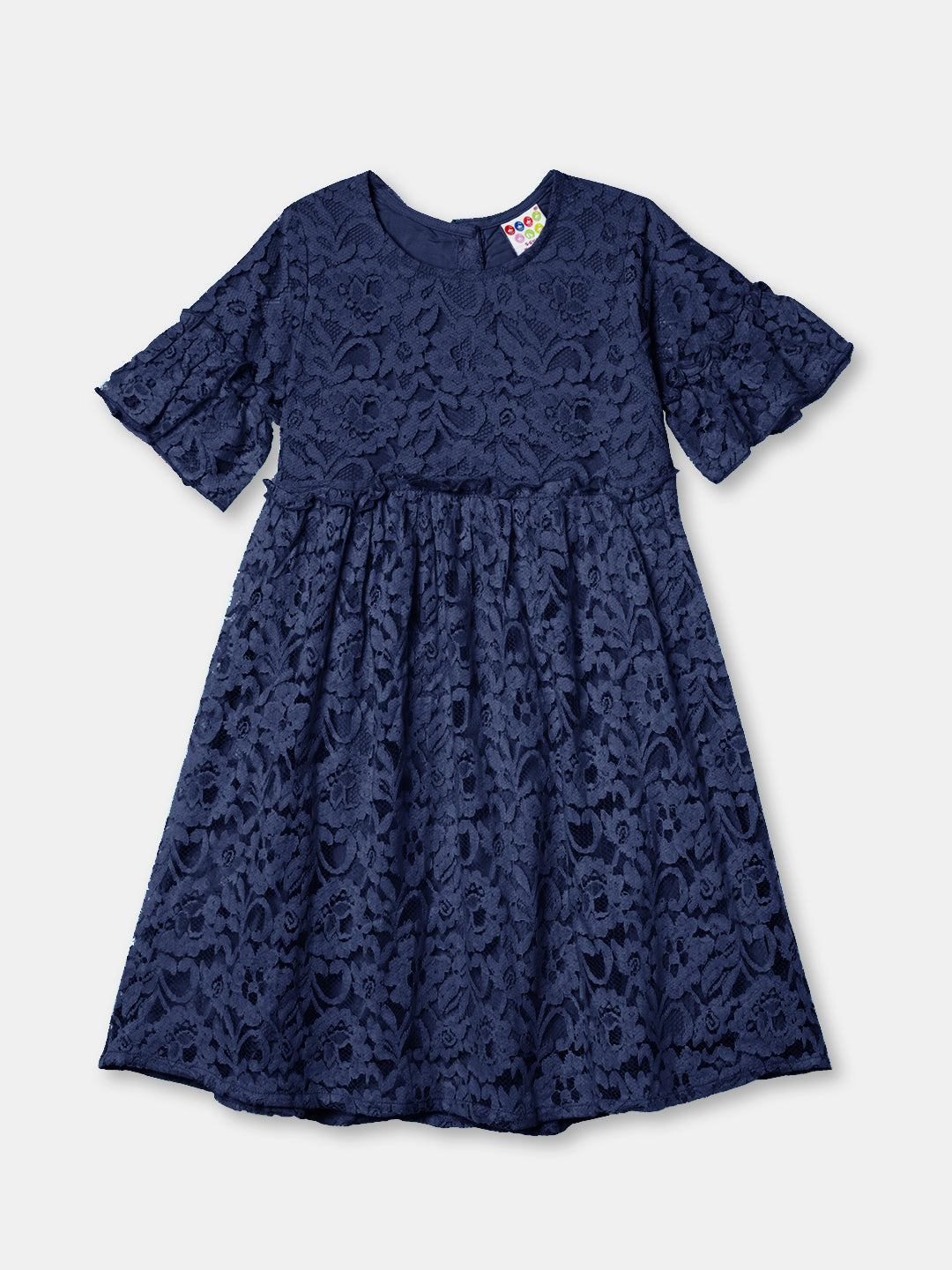 Zion Girls Tulle Dress with Sequined Yoke and Handkerchief hem - Silver
