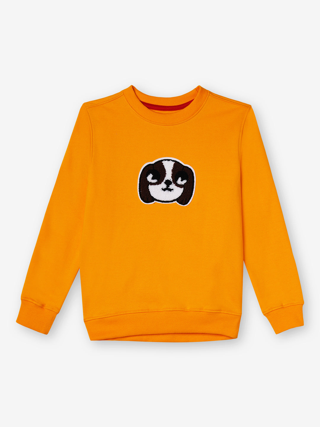 Zion Boys Sweatshirt with Cute Dog in Terry Embroidery